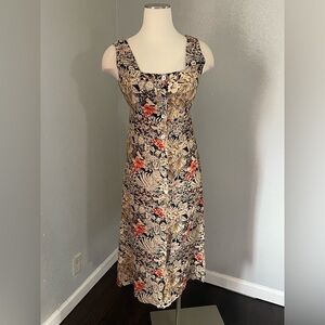 Robbie Bee Floral Maxi Dress in Black, Cream & Coral
